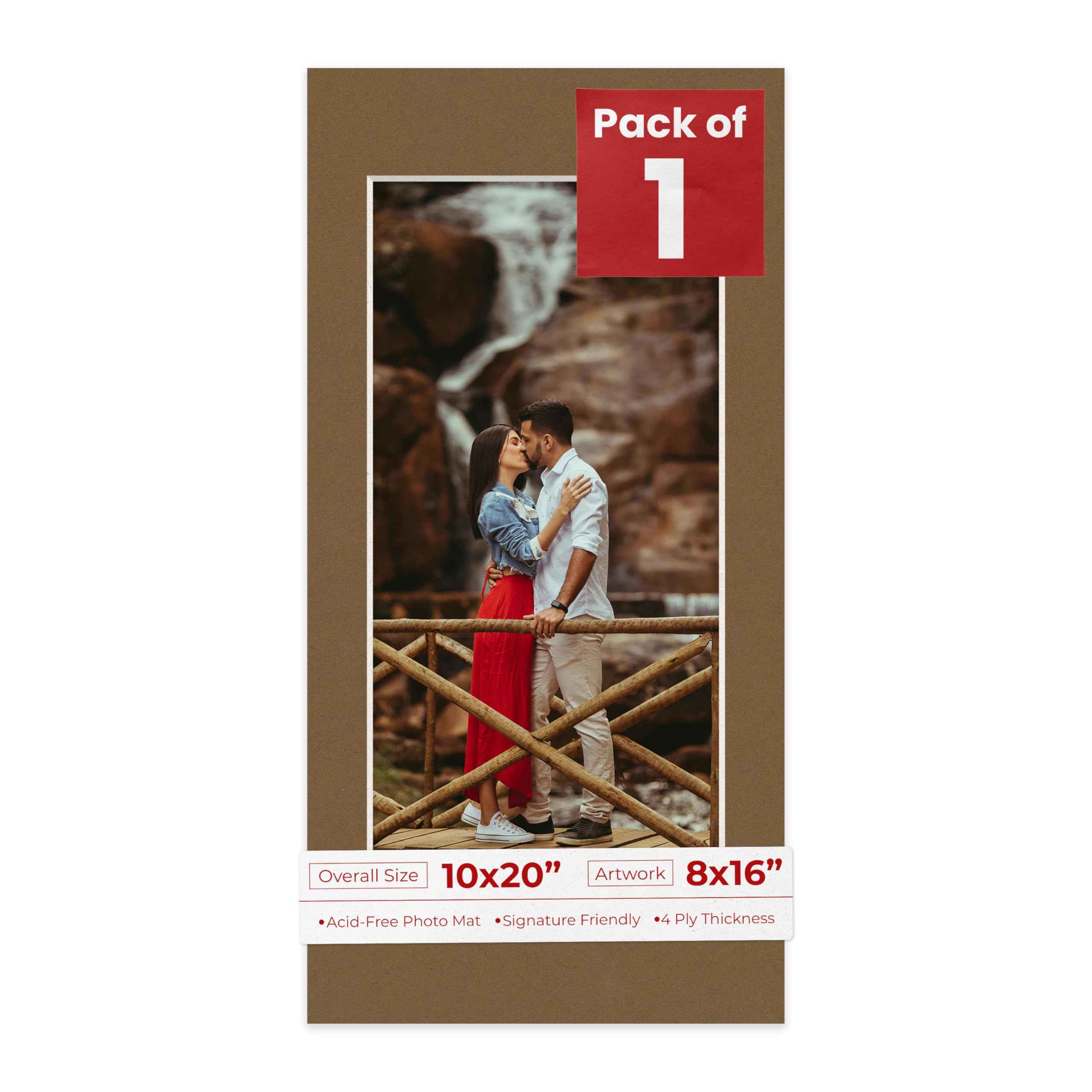 10x20 Mat Bevel Cut for 8x16 Photos - Acid Free Aged Oak Brown Precut Matboard - for Pictures, Photos, Framing - 4-ply Thickness-image-27