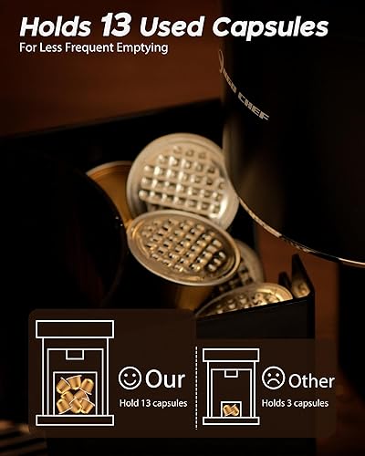 Miniatura 6 de Máquina de café expreso, compatible con cápsulas originales Nespresso, de un solo toque con zona de preparación iluminada, bomba de 20 bares, tanque