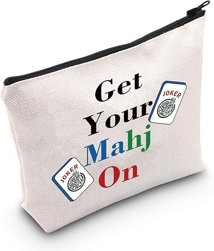 Mahjong Lover Gift Mahjong Juego de mesa Regalo Consigue tu bolsa Mahjon Bolsa de almacenamiento Mahjong Lucky Mahjong Regalo para jugador, Consigue