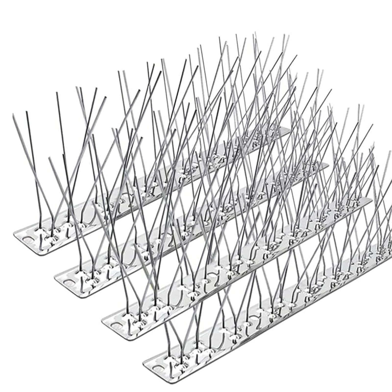 Paporich Bird Spikes, Stainless Steel Bird Spikes, Durable Bird Repellent Arrow Pigeon Fence Kit for Deterring Small Bird, Crows and Woodpeckers (Pack of 4)