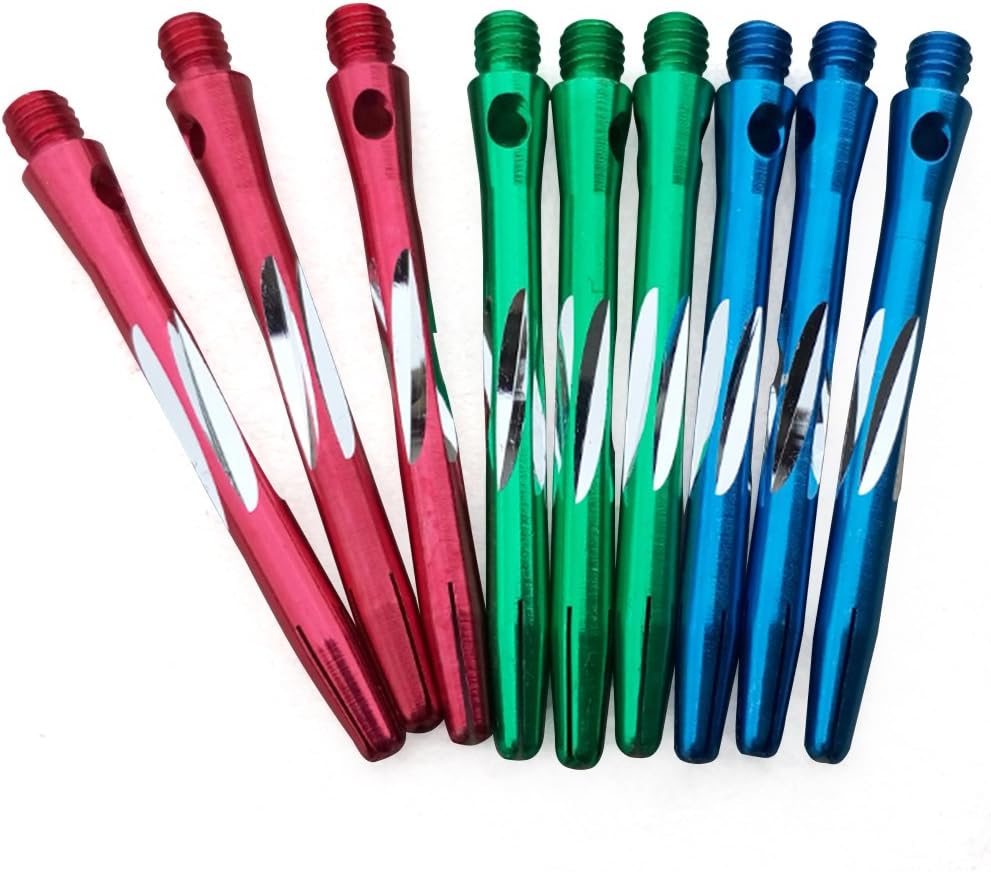 Exquisite Aluminum Darts Shafts Darts Stems Throwing Fitting (9pcs/Pack) Red&Green&Blue