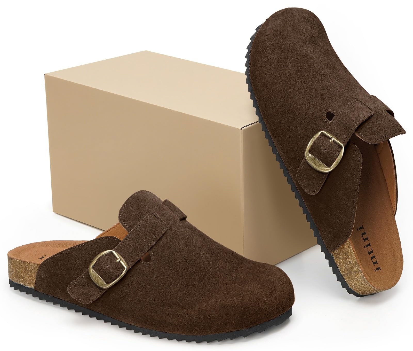 Sabot Donna Ciabatte Uomo Chiuse con Comodo Pantofole in Pelle Scarpe da Giardino Traspirante Sandali Ciabatta 36-46
