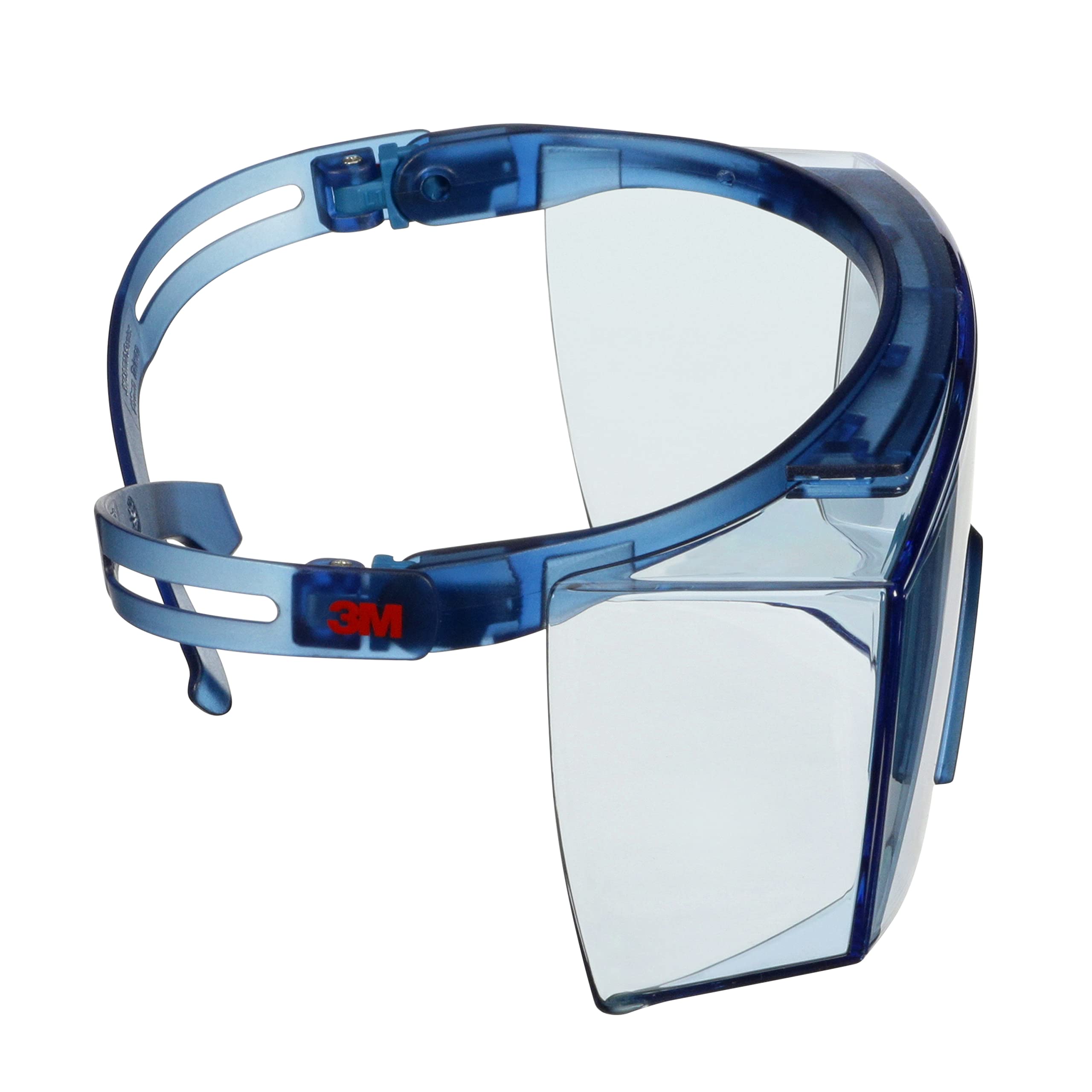 3M SecureFit 3700 Series, SF3704SGAF-BLU, Blue Temples, Scotchgard Anti-Fog Coating, Light Blue OTG AF-AS Lens