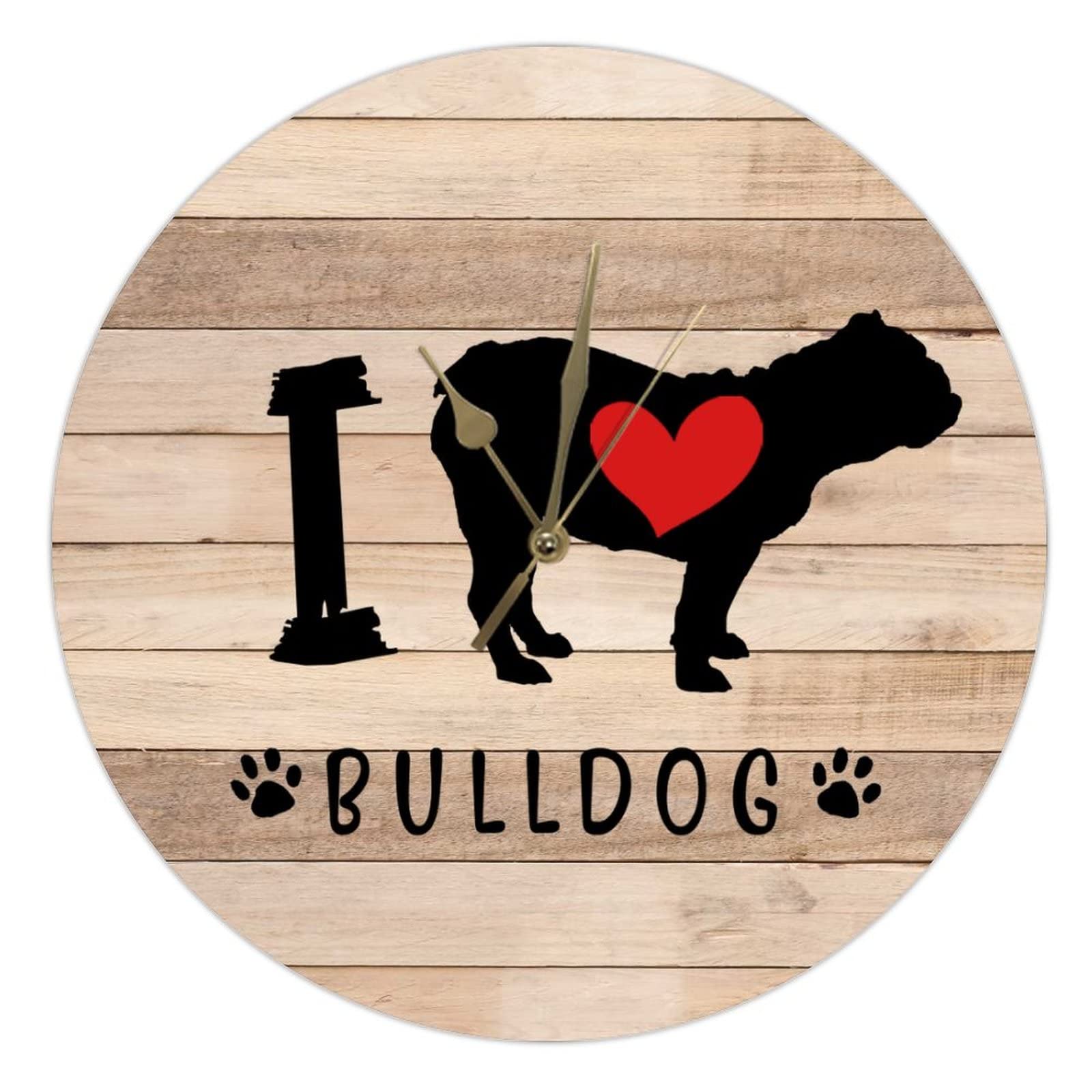 Horloge chien 38 cm I Love Dog silencieuse pour salon chic
