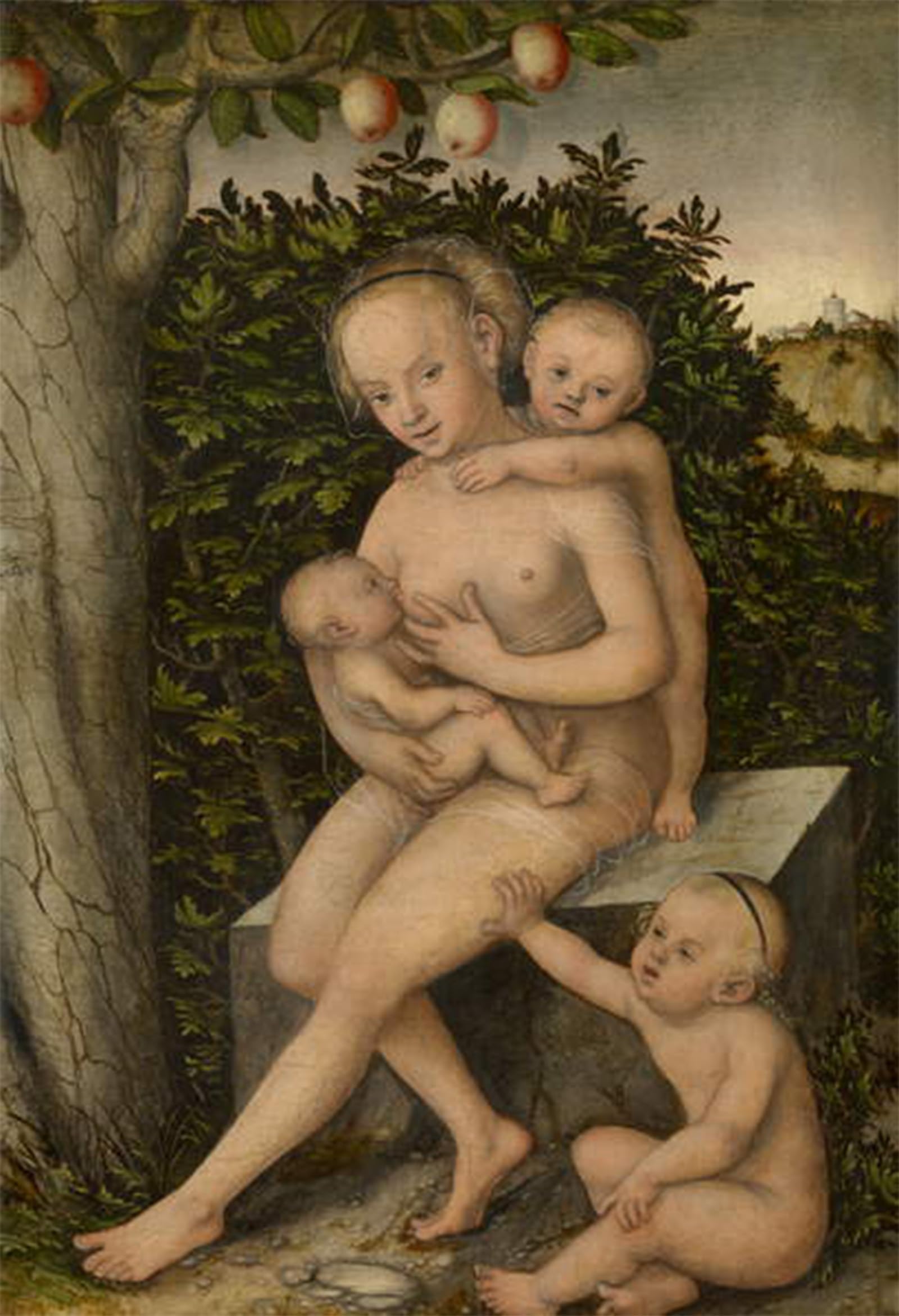 POSTERIIk Vintage Print Pop Art Landscape Artwork Charity by Lucas the Elder Cranach Art Prints for Office Home Decor 60x90cm