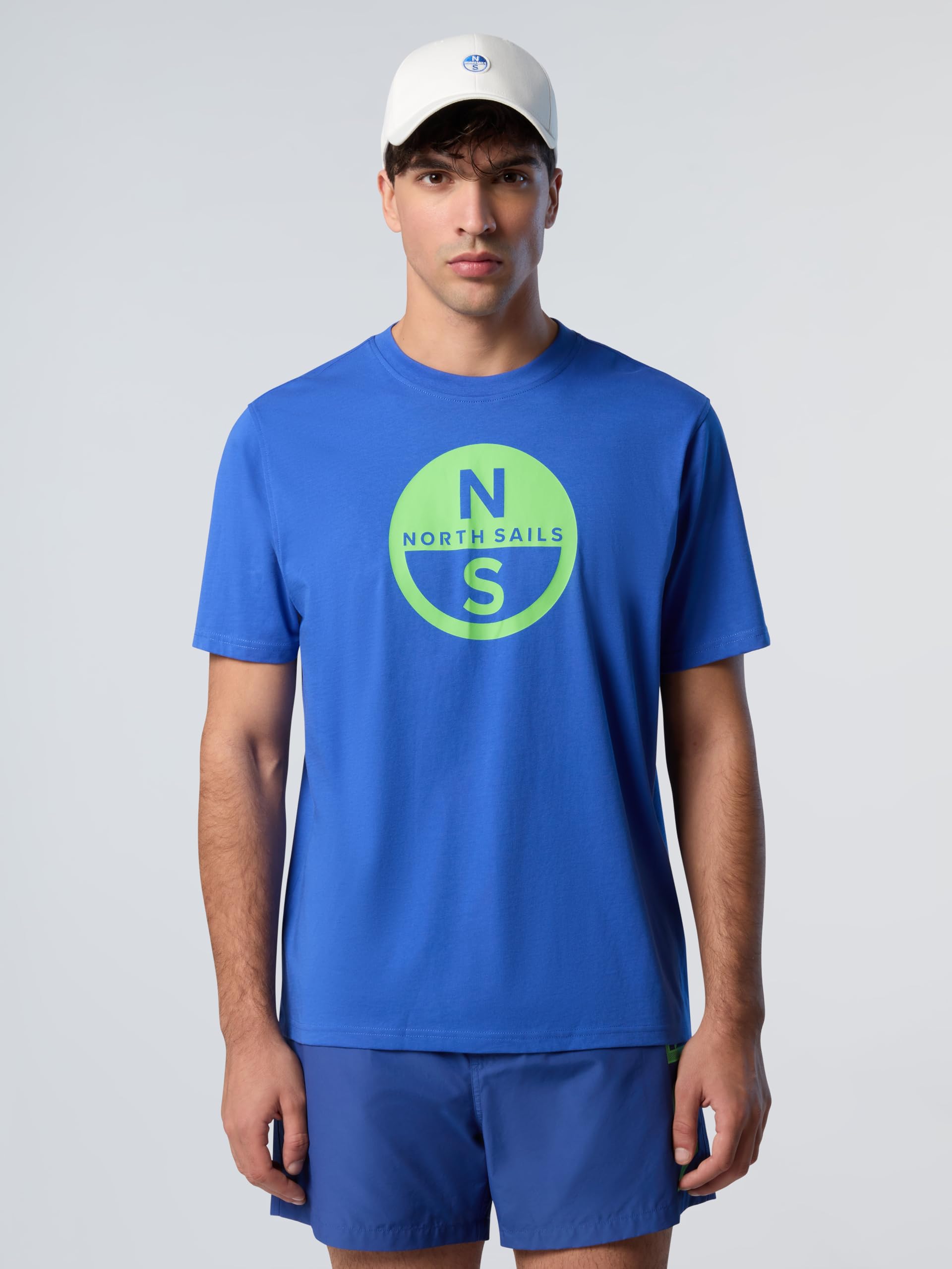 NORTH SAILS T-Shirt Uomo ML in Jersey di Cotone Bio con Maxi Logo