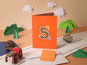 Liif 3D Pop-Up Birthday Card for 5-Year-Old Boy, Envelope Included