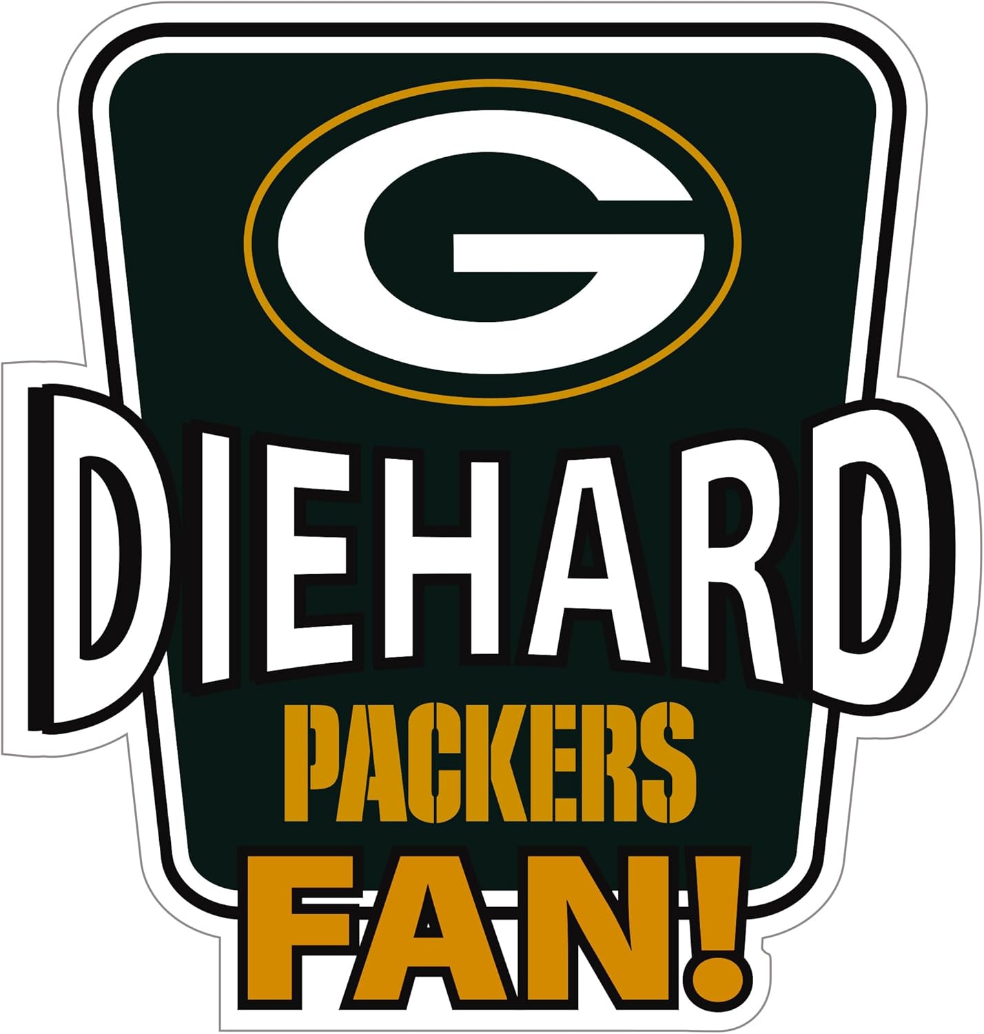 Siskiyou Sports NFL Green Bay Packers Die-Hard Fan Auto Decal, Team Colors, One Size