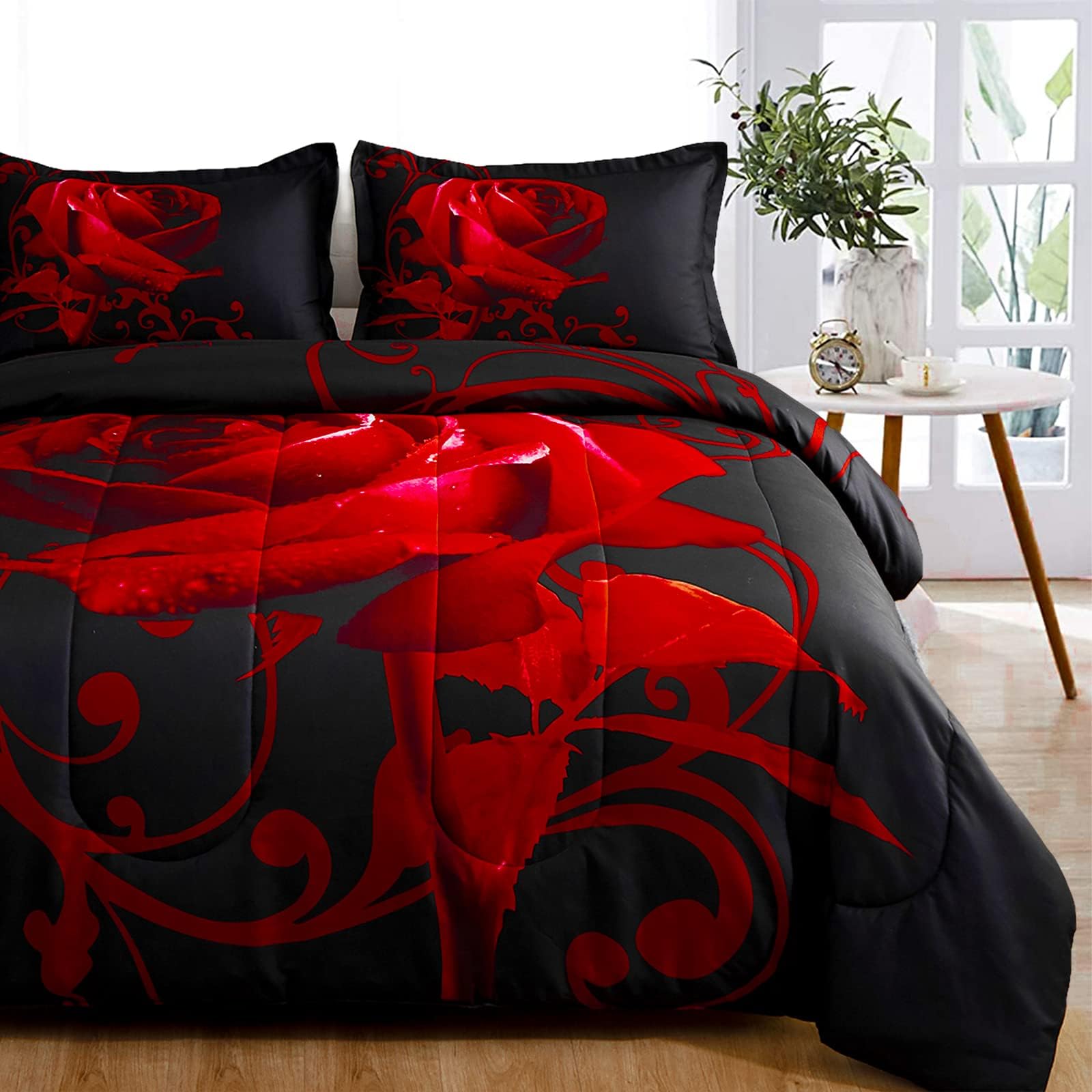 Amazon.com: uxcell Full/Queen Size Galaxies Red Comforter Sets - 3D ...