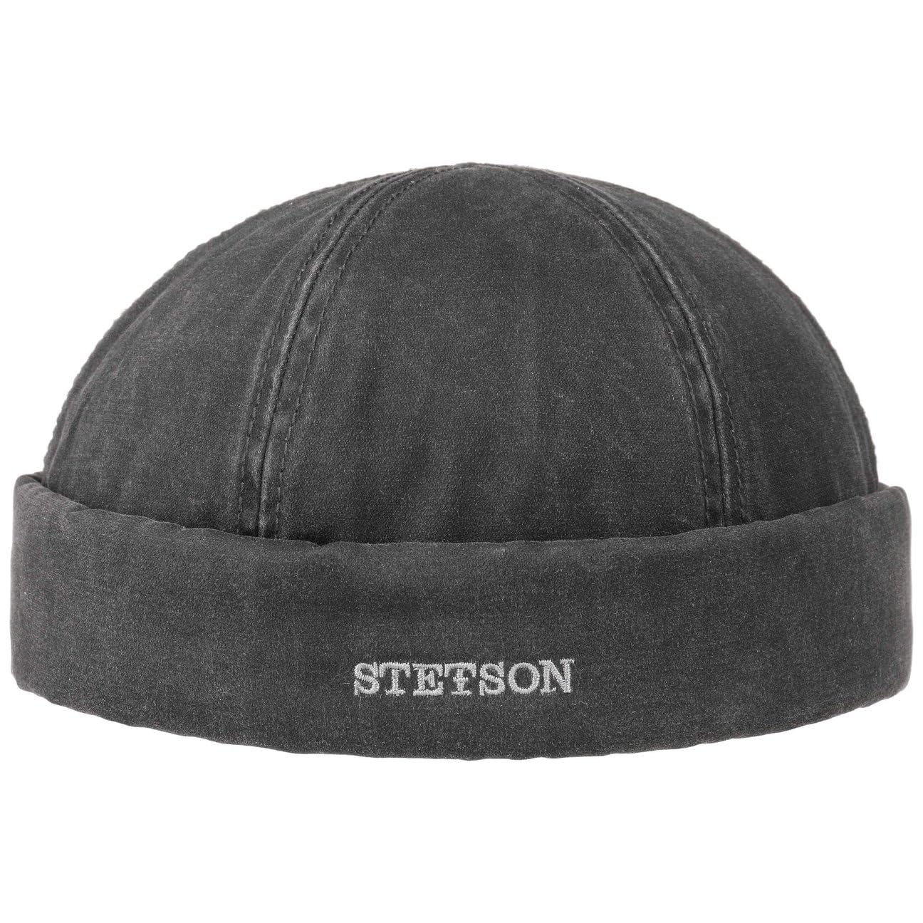 Stetson Old Cotton Docker Cap Men Water-Repellent Lined Fleece Fisherman’s Cap Autumn Winter Black L (58-59 cm)