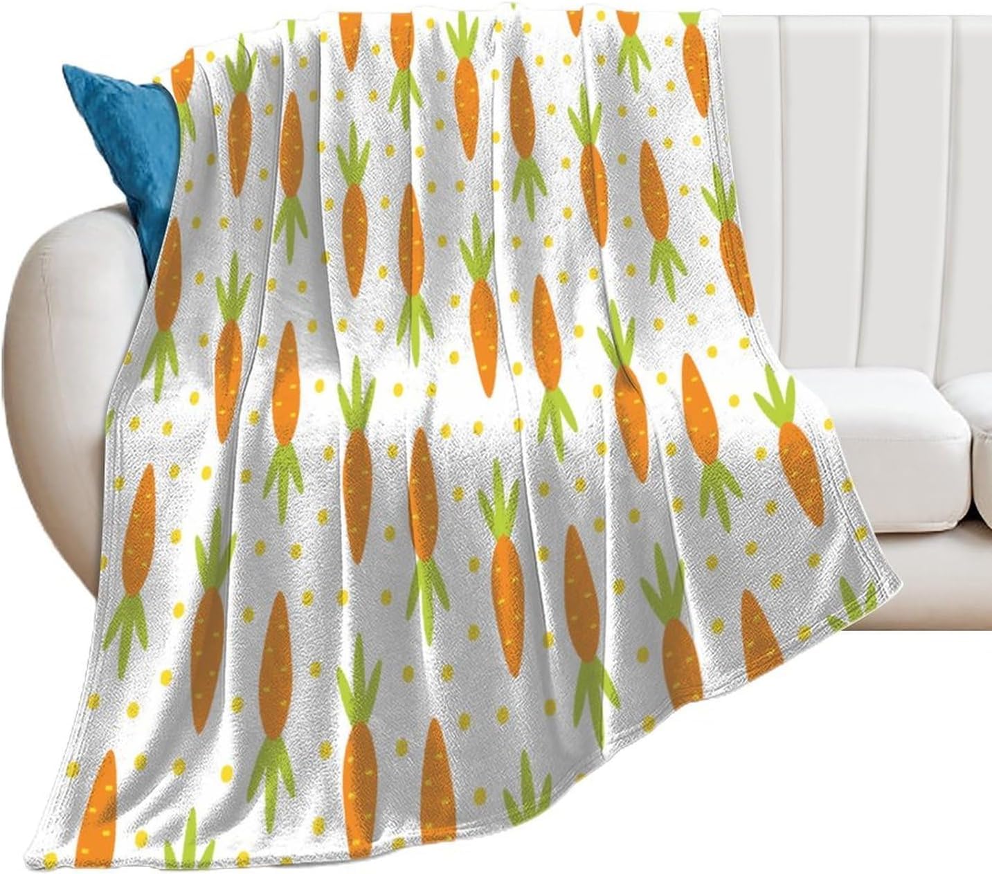 Buohwiwe Carrot Blanket Easter Throw Blanket Fluffy Fleece Blanket 3D Printing Warm Flannel Blankets 130x150 cm Super Soft Cozy Plush Blanket for Travel Couch Sofa Bed Y5210