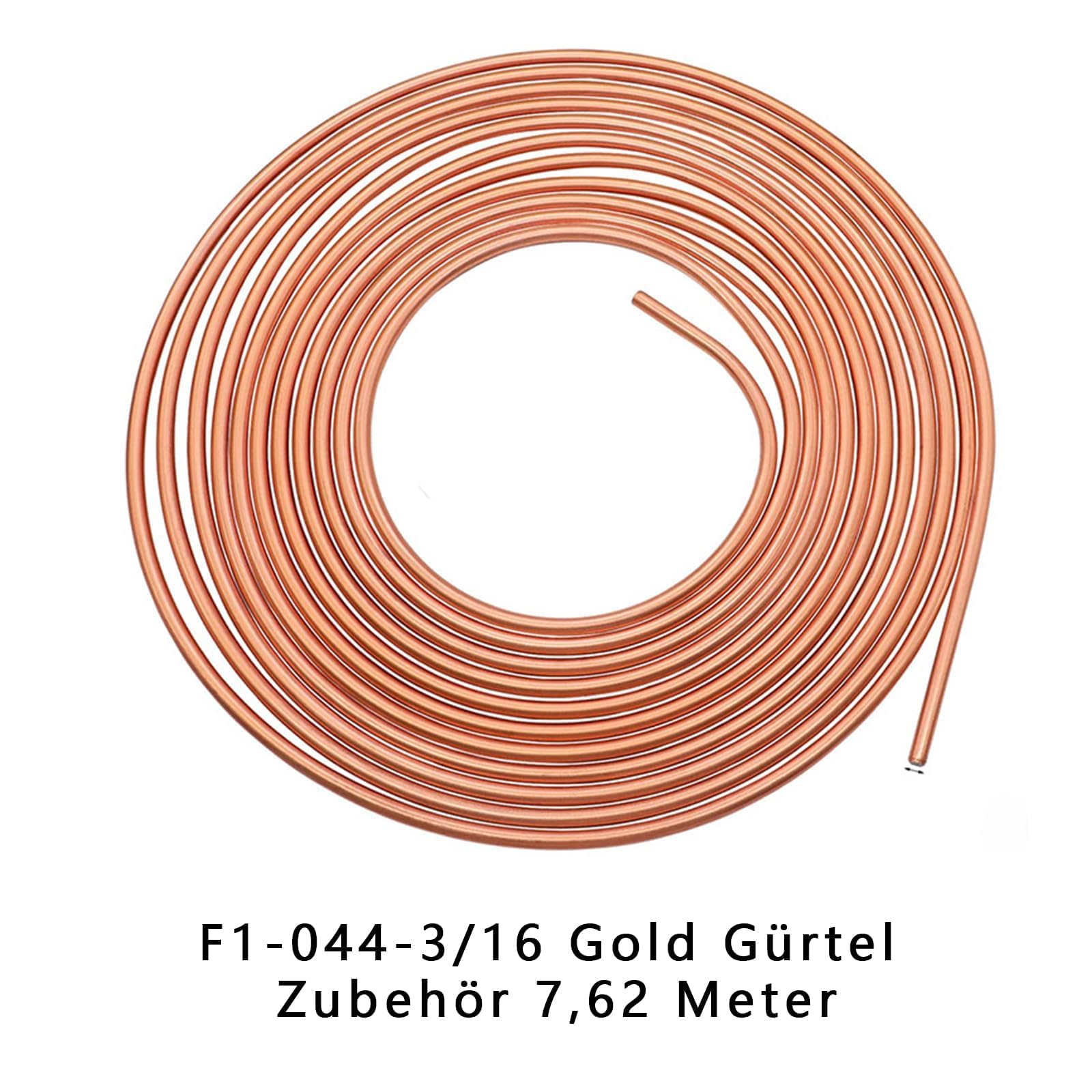 7,62 m tubo freno 3/16" set, Ø 4,75 mm rame-nichel rame, ricambio per tubo del freno, raccordi e connettori flaring DIN rame acciaio ramato assortimento per bordatura