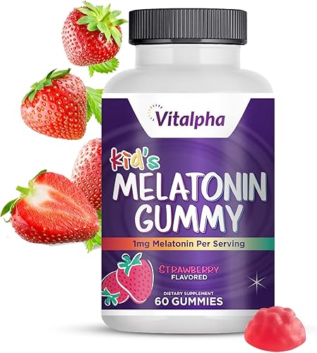 Miniatura 1 de Vitalpha Gomitas de melatonina  Gomitas sabrosas para dormir para niños  Melatonina 1 mg de caramelo para apoyar el sueño  Gomitas naturales y