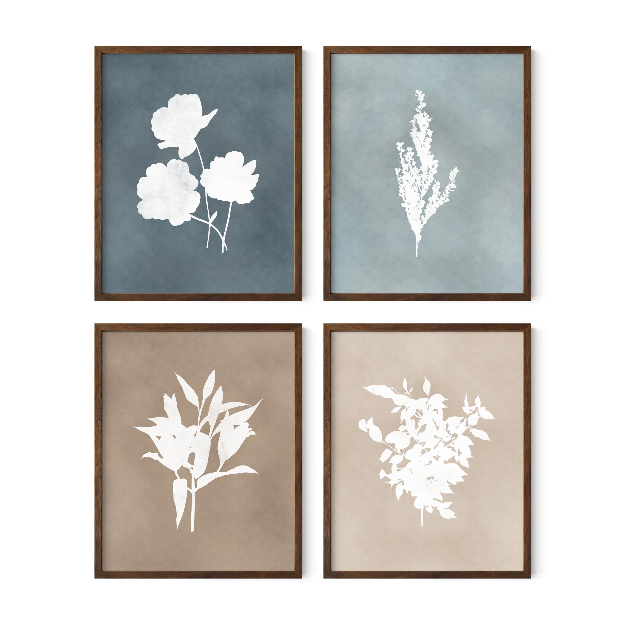 HAUS AND HUES Floral Wall Art - Set of 4 Plant Posters for Wall Vintage Botanical Prints, Flower Pictures for Room Aesthetic, Vintage Art Prints
