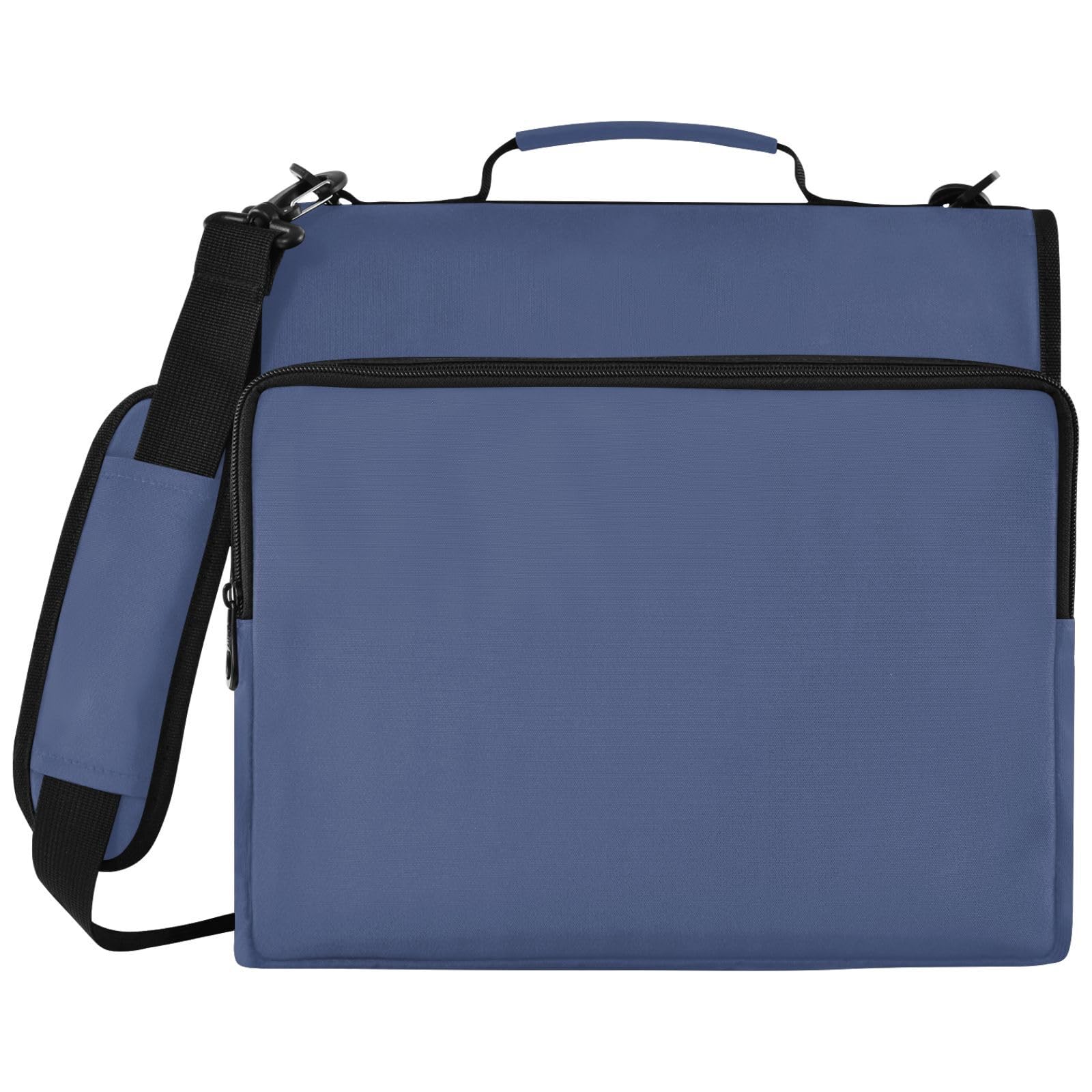 Solido Blu Navy Design Zipper 3 Anelli Raccoglitore Bag
