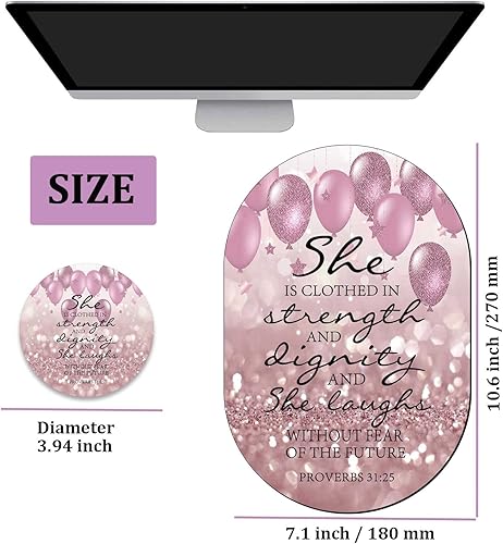 Miniatura 6 de Alfombrilla de mouse de moda con textura avanzada, versículos bíblicos proverbios 31-25, base de goma antideslizante, alfombrilla de mouse para