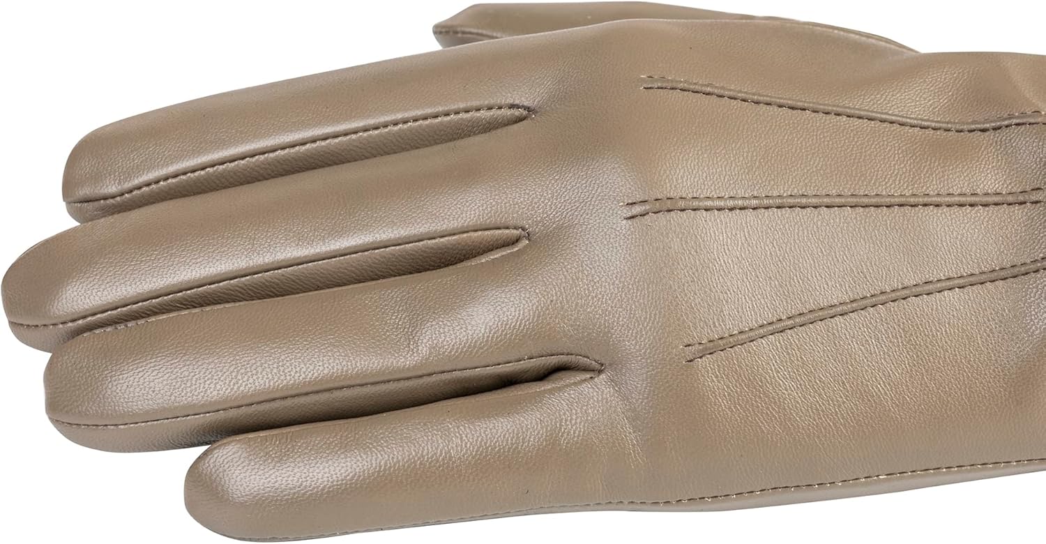 Winter Fashion Leather Gloves for Women, Warm Cashmere Lining Touchscreen Texting Driving Dress Gloves - Image 3