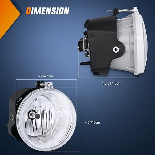 Miniatura 6 de Nilight Luz antiniebla para parachoques compatible con Dodge Dakota Durango Jeep Commander Grand Cherokee Raider Chrysler Aspen 300 SRT8