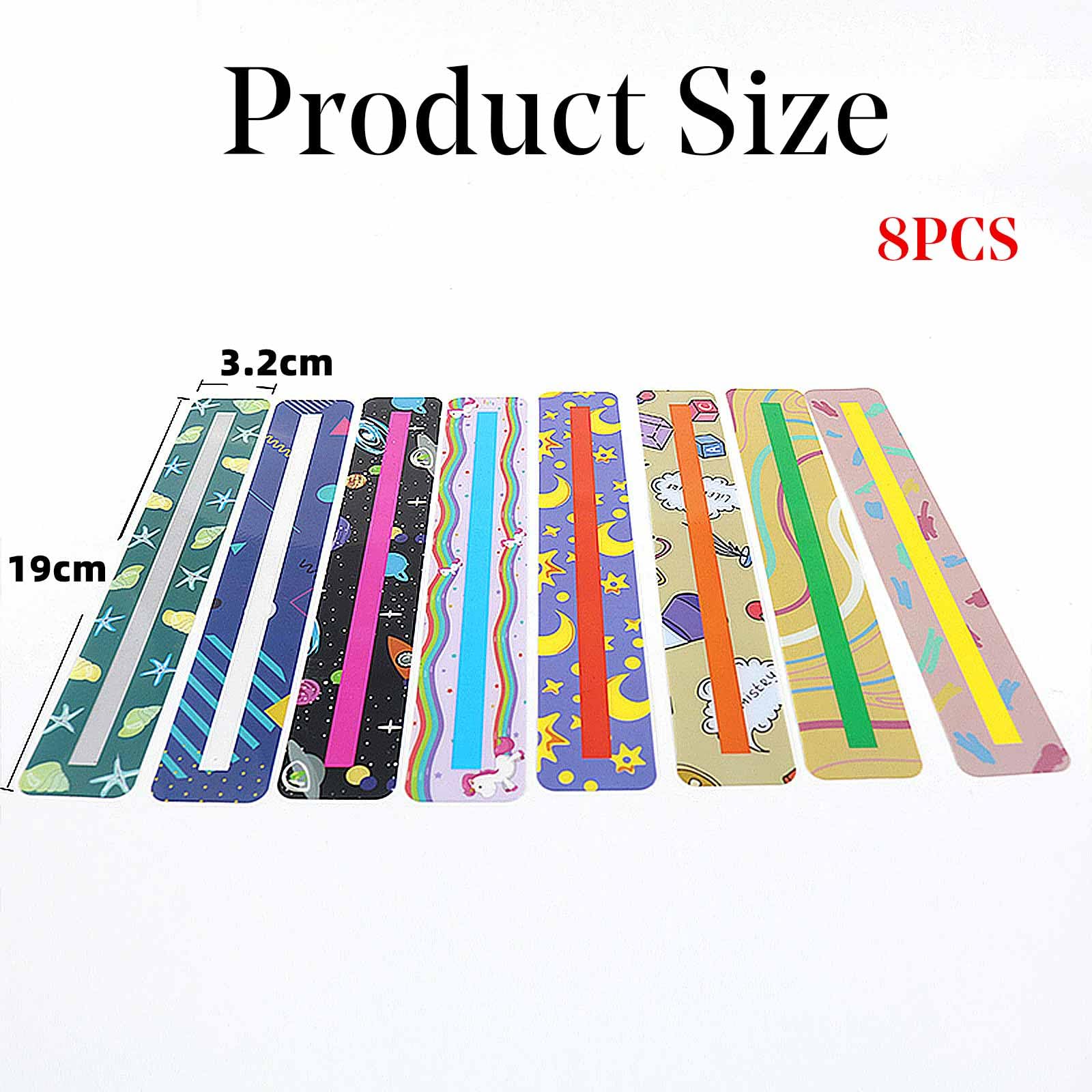16 Piece Guided Reading Highlight Strips, Colored Overlays Bookmarks Help with Dyslexia, Reading Trackers Ruler - Image 2