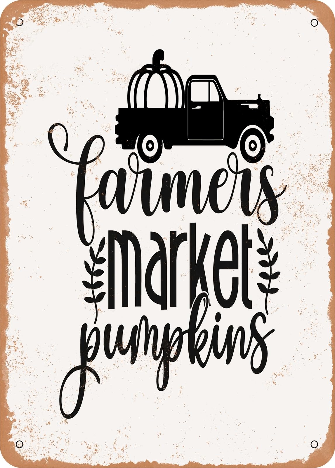 Miaomansenstore Metal Sign - Farmers Market Pumpkins - Vintage Rusty Look Home Decor