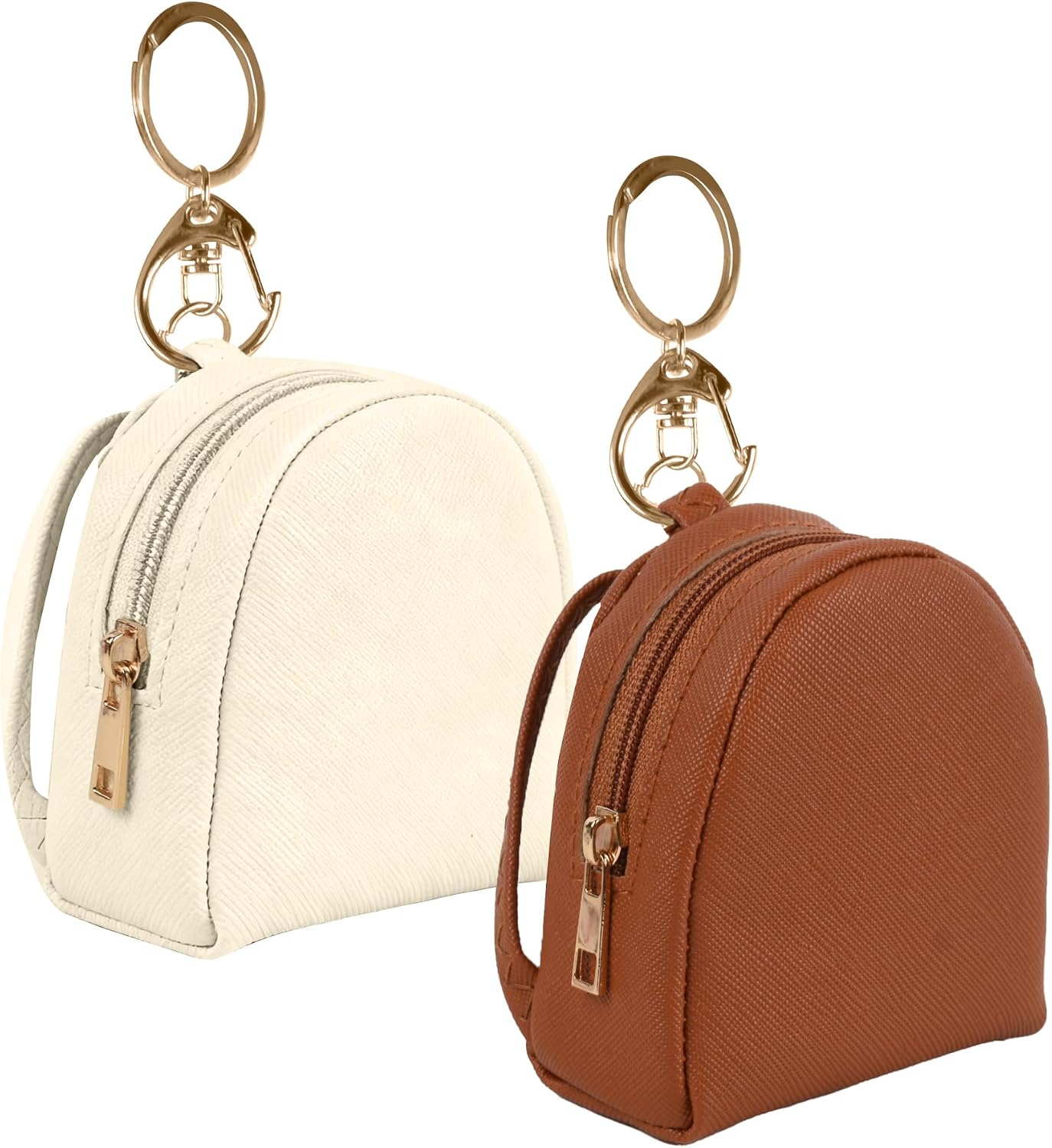 Mini Backpack Keychain 2PCS PU Leather Cute Coin Purse Bag Charm