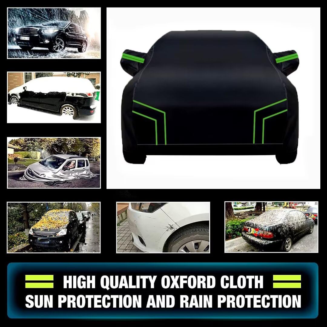 genérico Funda Coche Impermeable Compatible con BMW 3 Series F34 GT 2013-2016, Cubierta de Coche a Prueba de Viento/Nieve (Black Green)