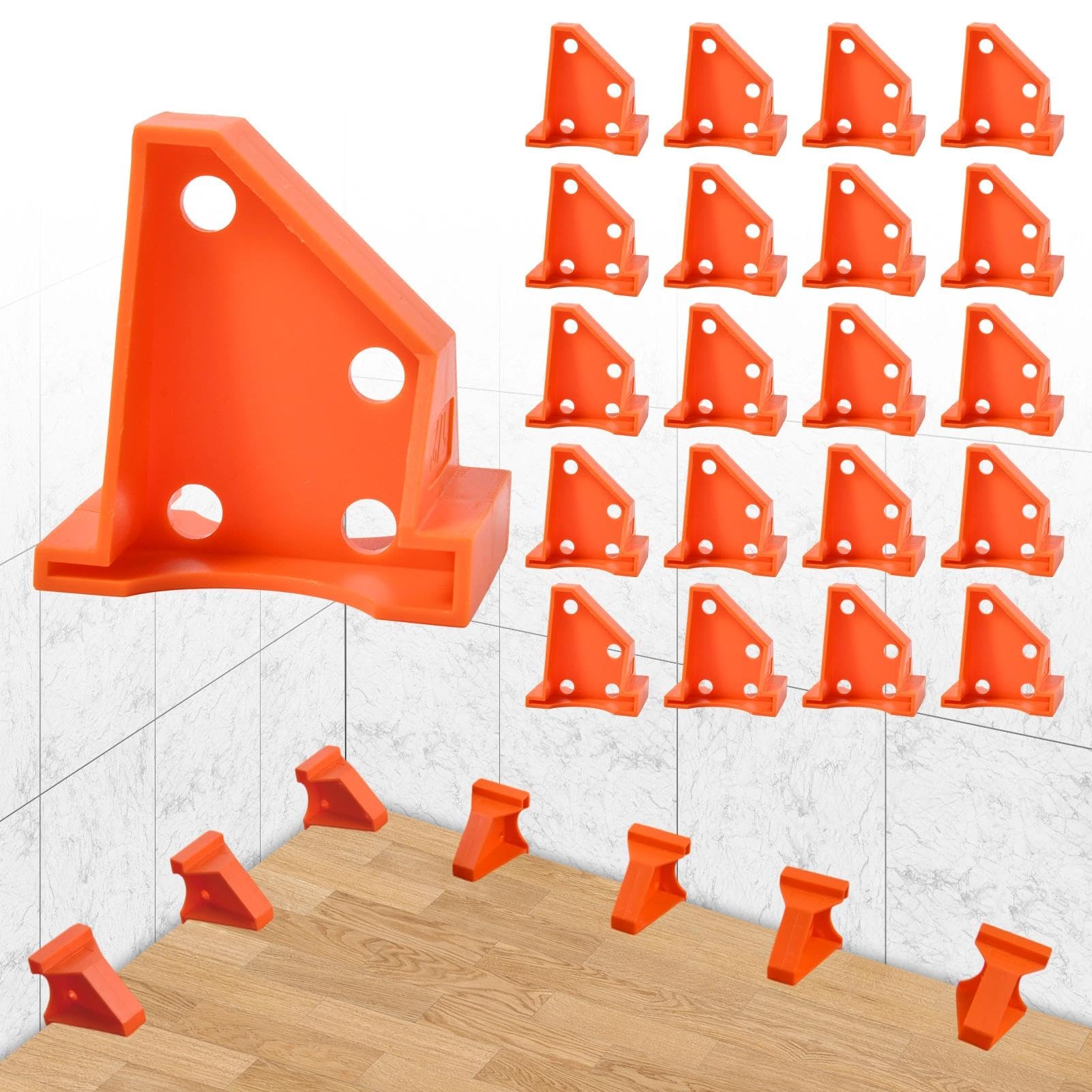 LEONTOOL 20-Pack Floor Spacers 2 in 1 Laminate Flooring Installation Kit with 1/2" & 1/4" Gaps, Wood Floor Install Tool for Laminate, Vinyl Plank, Hardwood, LVT, Bamboo and Floating Flooring