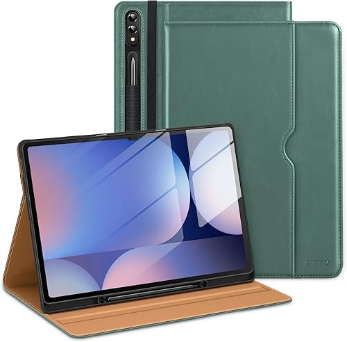 Miniatura 10 de DTTO Funda de piel prémium con soporte para Samsung Galaxy Tab S10 Ultra / S9 Ultra / S8 Ultra 2024/2023/2022, con soporte para bolígrafo S