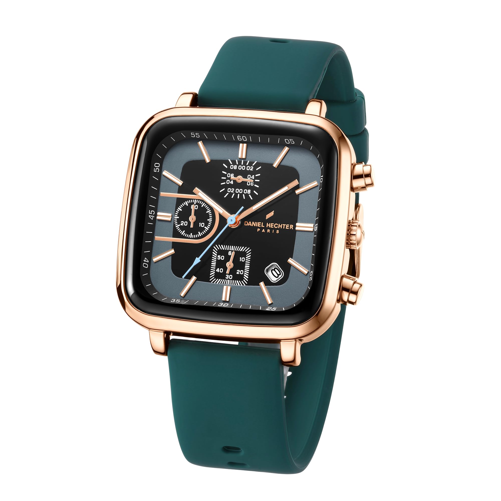 Paris Belleville Collection Modern Multi Functional Watch for Men with Square Dial and Silicon Band-DHM1002-image-23