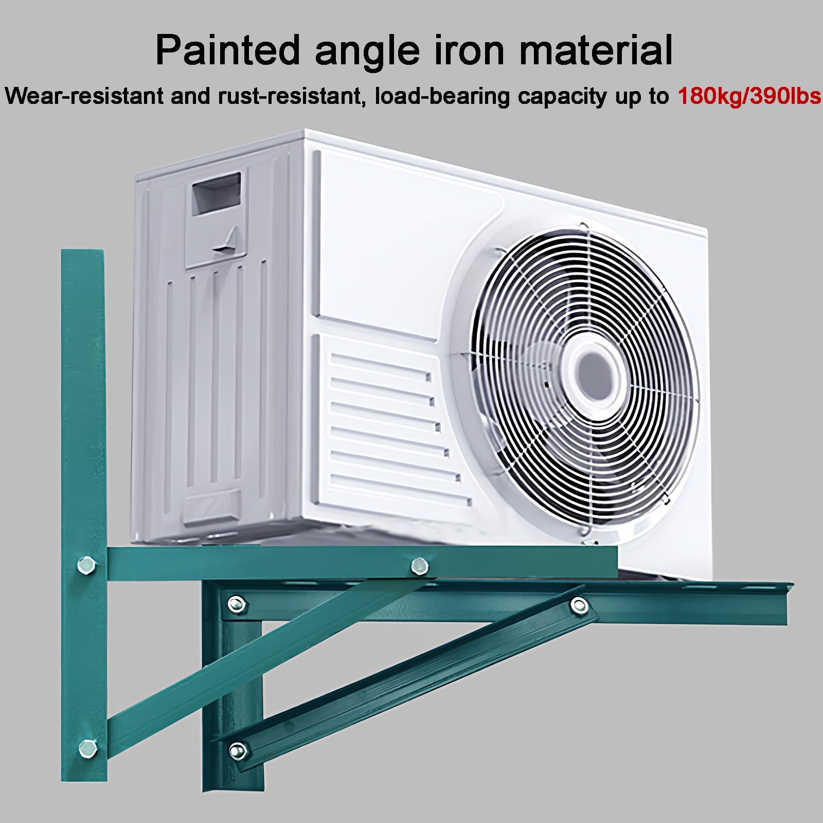 Staffa Condizionatore Esterno, Staffe Condizionatore per Condensatore 1-5P, Supporto Angolare in Ferro Verniciato, Capacità 180 Kg(65.7cm/26in)