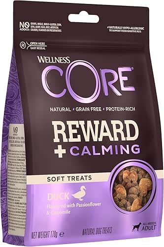 Wellness CORE Reward+ Calmant 170g, Canard/Camomille – Friandises pour Chiens,