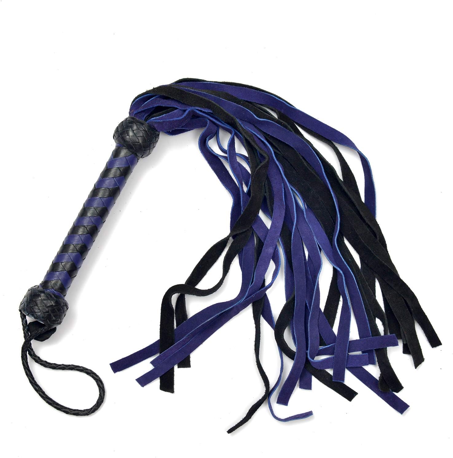 FL-036 Real Suede Leather Flogger Purple & Black Suede Flogger