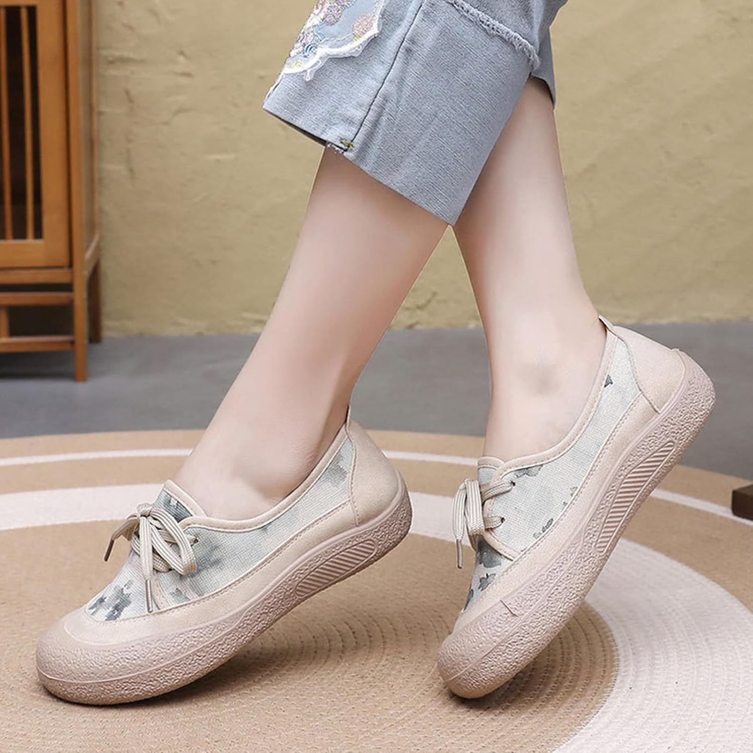 [ダキシ] レディース 厚底スニーカー スポーツシューズ ランニングシューズ ウォーキング 運動靴 通気性 カジュアル 紐靴 美脚 軽量 ローヒール 通勤 疲れない 通学 おしゃれ 幅広