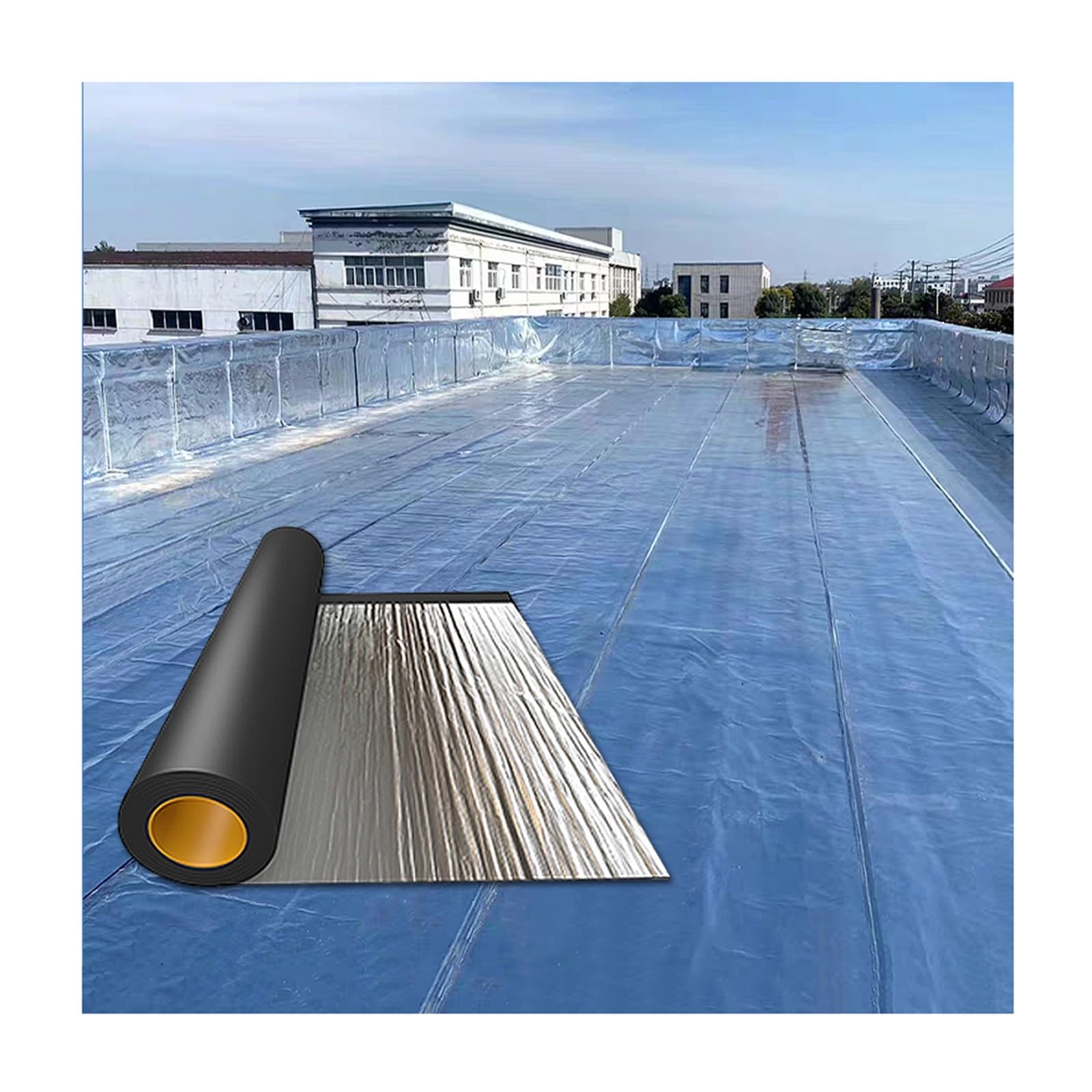 Cinta de reparación de tejas de asfalto impermeable y cinta de sellado F para protección contra fugas, rollo de contrapiso, sellado resistente al agua (T2 mm/A 1 x L7 m)