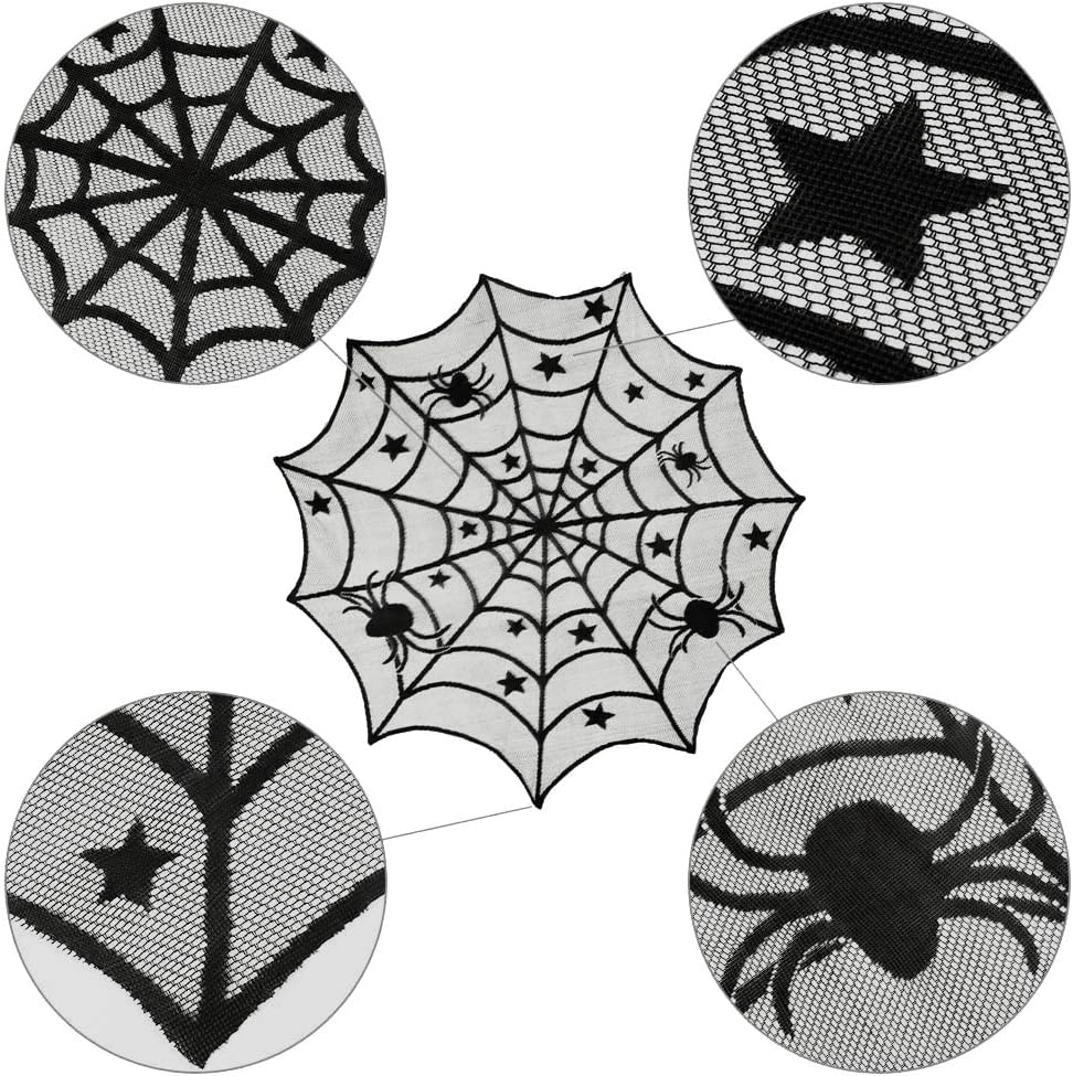 Exclusive Discount 70% Price Luxanna 2 Pack Lace Spider Web Decoration, Cobweb Fireplace Scarf Festive Supplies for Halloween Christmas Party Table Door Window Decoration Black (2) Get Discount 70% Price Luxanna 2 Pack Lace Spider Web Decoration, Cobweb Fireplace Scarf Festive Supplies for Halloween Christmas Party Table Door Window Decoration Black (2)