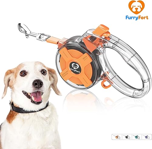 Miniatura 4 de Correa retráctil para perro de 13 pies, sin enredos de 360, correa de nailon fuerte para perros medianos y pequeños, mango ergonómico antideslizante