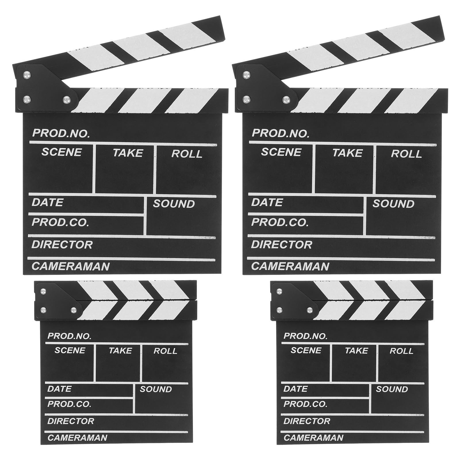 Claqueta cine de madera negra para filmación y publicidad, pack de 4 unidades fácil de limpiar