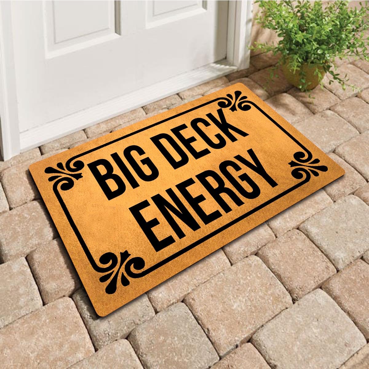 Funny Welcome Doormat Front Door Entry Rugs Welcome Mat with Anti-Slip Rubber Back (30 x 18 inch)Big Deck Energy House Warming Gift Decorative Mats