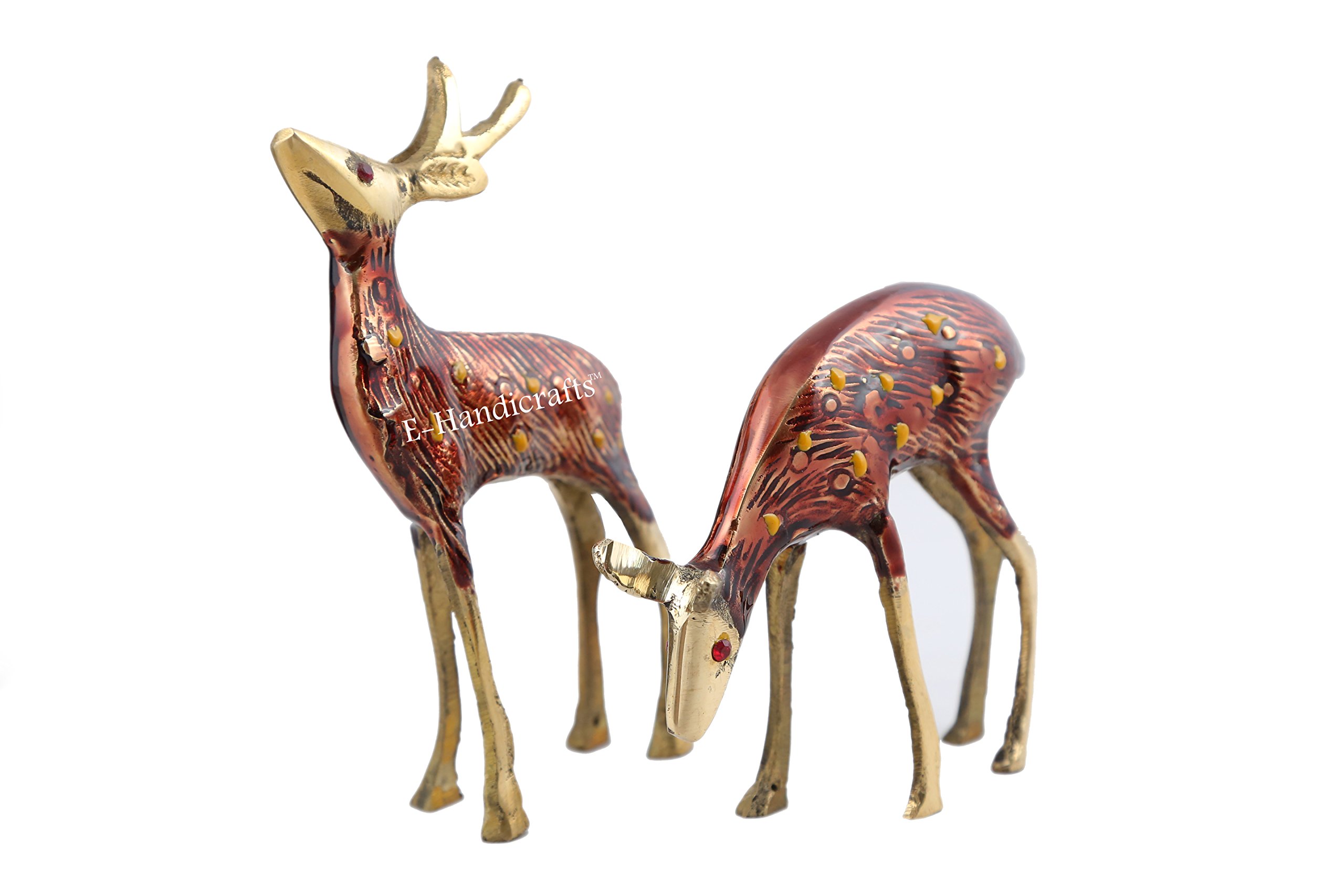 Gold Brass Deer Showpiece - Elegant Home Decor -5