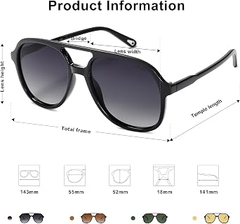 SOJOS Retro Polarized Aviator Sunglasses Womens Mens Classic 80s 90s Vintage Trendy Square Aviators SJ2174