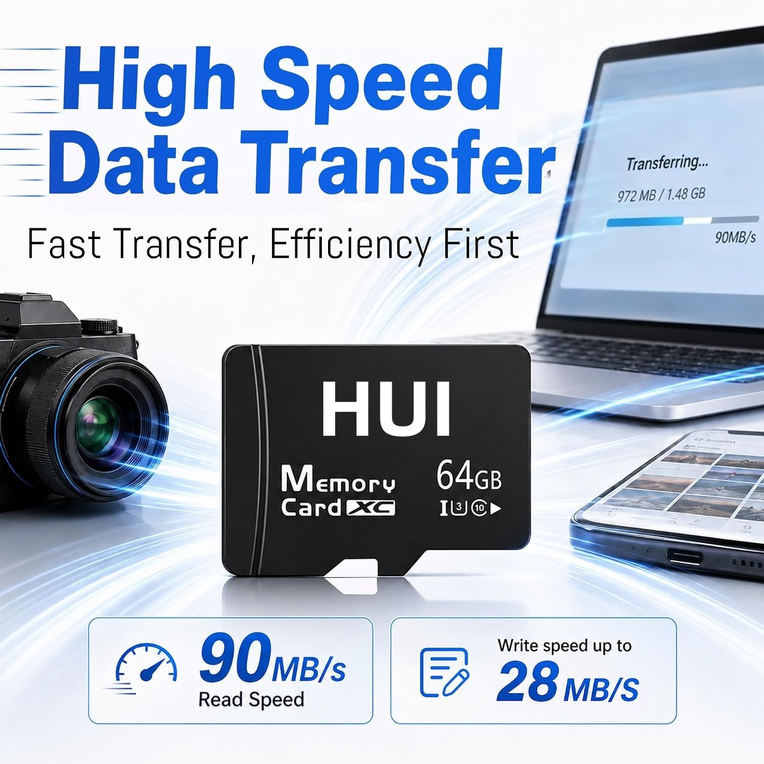 Paquete de 2 tarjetas micro SD de 64 GB para cámara de salpicadero y cámara