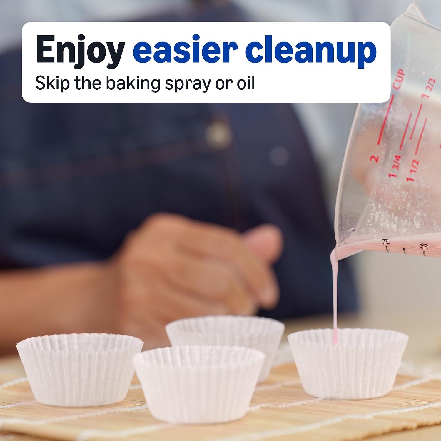 Amazon Basics White Mini Cupcake Liners, for Bite-Sized Desserts, 100 Count, Pack of 1