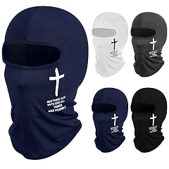 Shyyween 4 Pcs Cross Ski Mask Christian Balaclava Full Face Cover Football Jesus Shiesty for Men Women Sun
