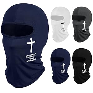 Shyyween 4 Pcs Cross Ski Mask Christian Balaclava Full Face Cover Football Jesus Shiesty for Men Women Sun