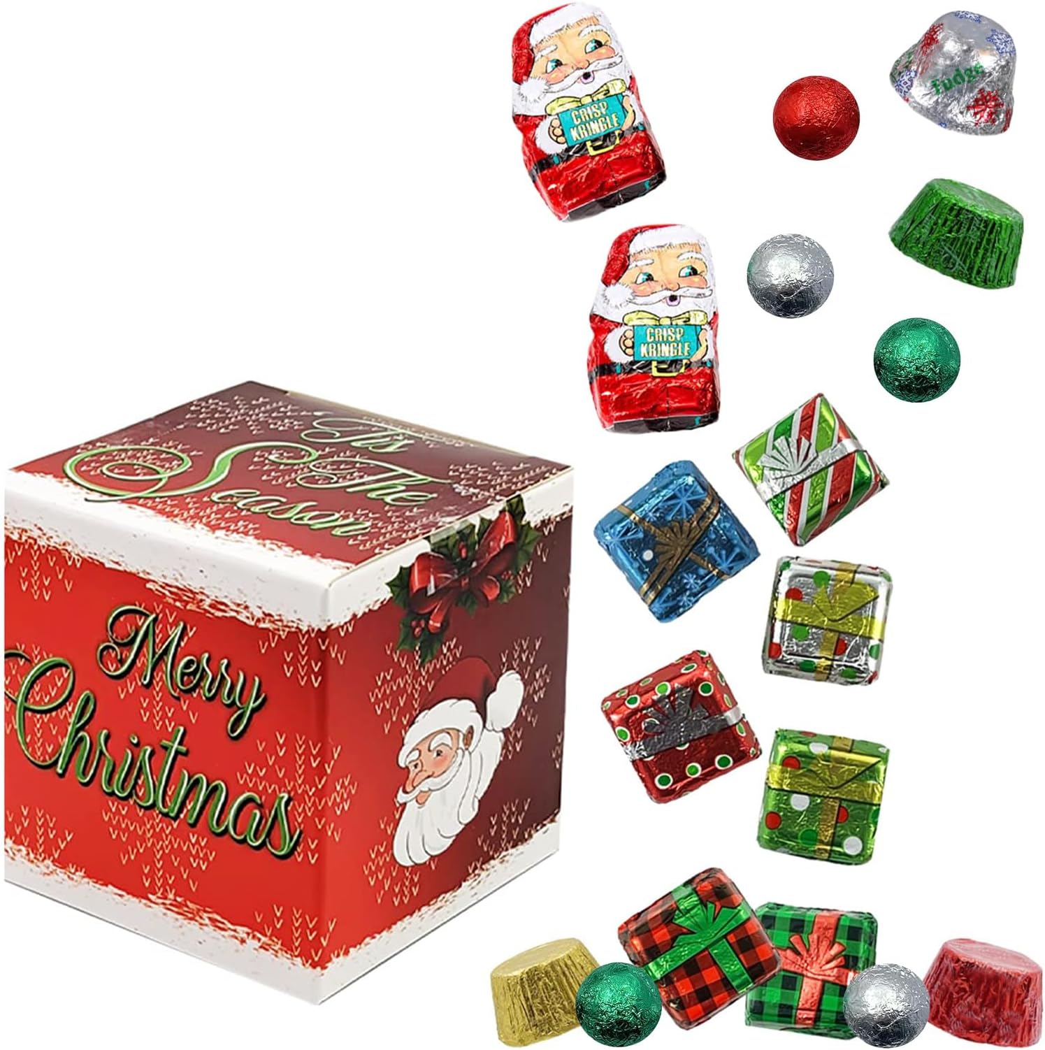 Fruidles Christmas Milk Chocolate Holiday Variety Pack Party Bag Fillers, Individually Wrapped Foils, Kosher (Half-Pound)