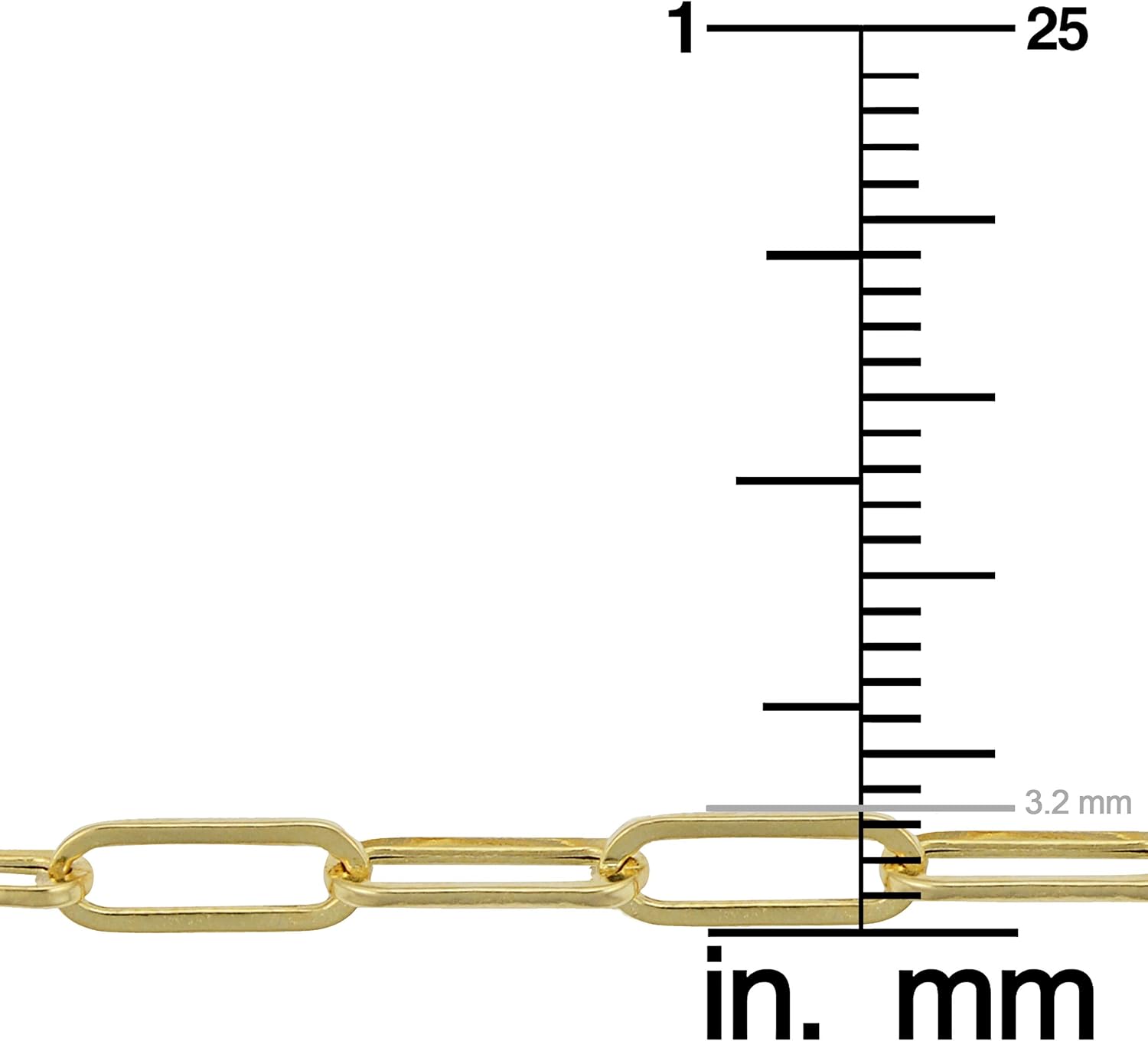 Kooljewelry 14k Yellow, White or Rose Gold 3.2 mm Paperclip Link Chain Bracelet for Women - Image 4