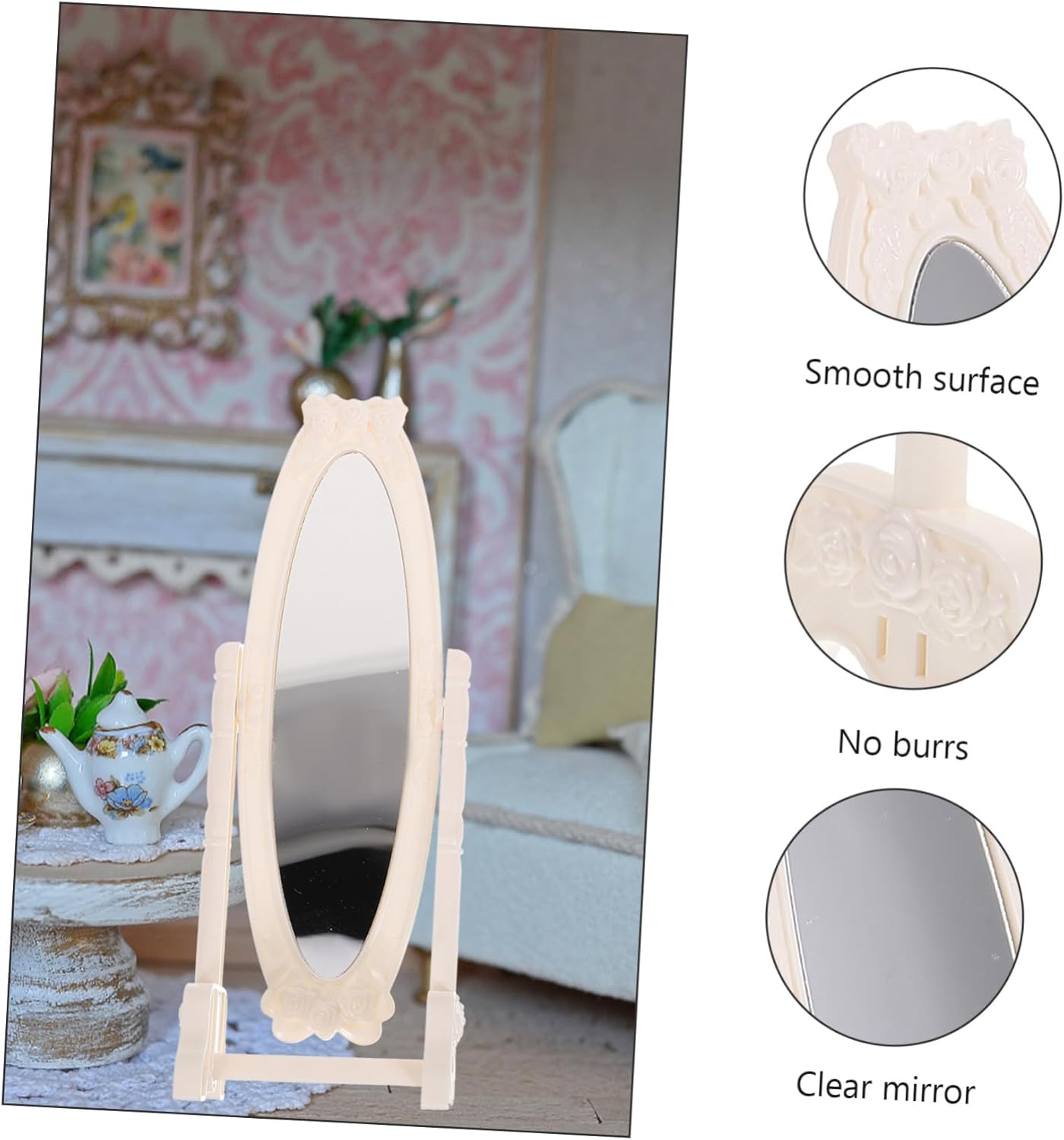 1set Doll Clothes Mannequin with Floor Mirror Tiny Model Doll Garment Rack for Displaying Outfits for Barbie and Fashion Includes Mannequin Mirror