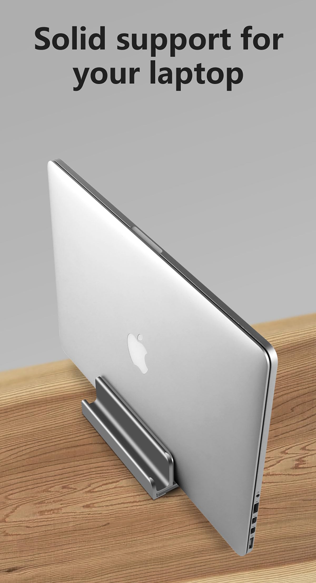 Ryvlan Supporto Verticale Per Laptop A 3 Slot - Regolabile, Antigraffio, In ABS, Per Notebook Fino A 17 Pollici