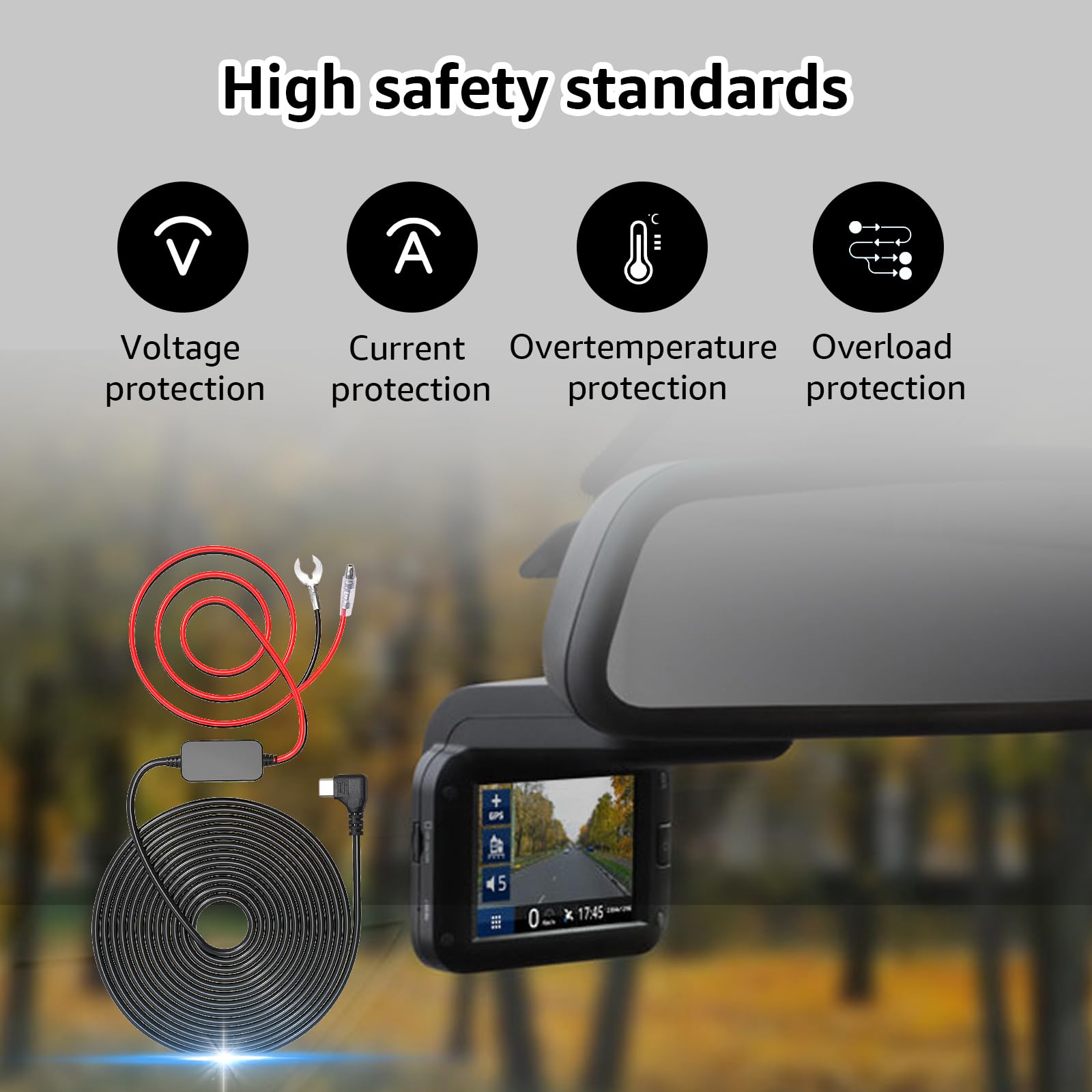 Hodeoo USB-C Hardwire Kit For Dash Cam – 24/7 Parking Mode With Low Voltage Protection - View #10