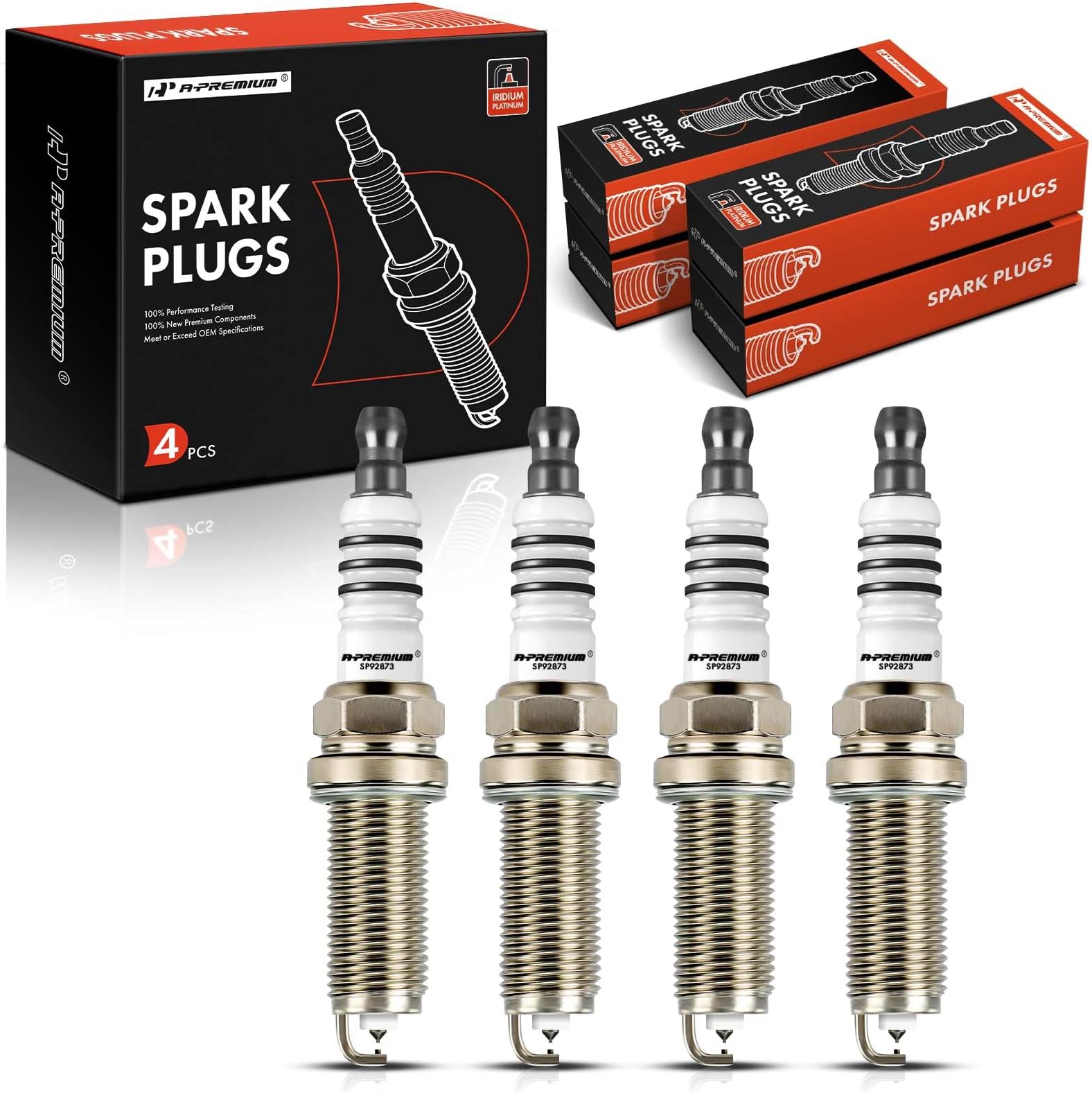A-Premium Iridium Spark Plug Compatible with Hyundai Elantra 2011-2011, Accent 2012-2019, Veloster 2012-2017 & Kia Soul 2012-2019, Rio 2012-2019, 1.6L 1.8L, Pack of 4
